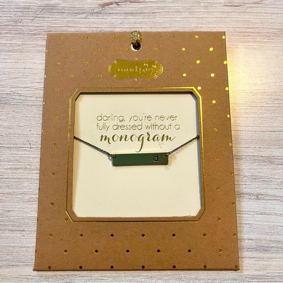 NWT MUDPIE “d” Monogram Necklace - Picture 2 of 2